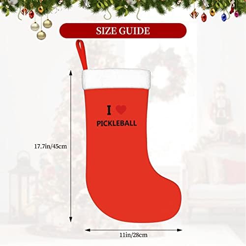 Cutedwarf I Love Pickleball Cristma Codrings Божиќни украси на дрво Божиќни чорапи за Божиќни празнични забави подароци 18-инчи