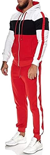 Машки тренерки со худи Ментраксит со долги ракави за крпење спортски поставуваат панталони костуми за мажи за потсмевања