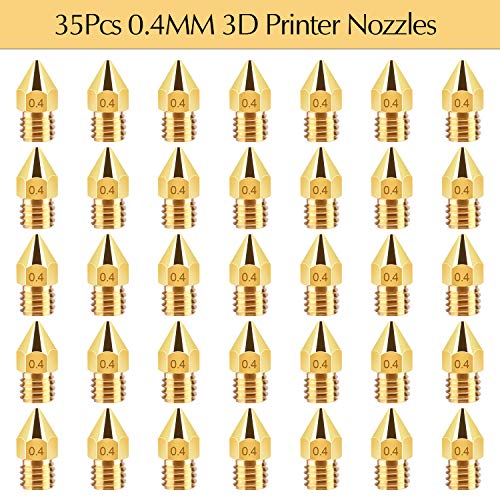 Tuparka 40PCS 0,4 mm Ender 3 Кит за млазници 3D млазници за печатач MK8 месинг Екструдер млазници за MakerBot Creality CR-10 со кутија за складирање