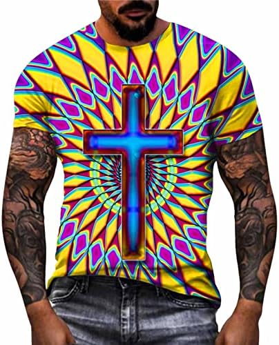 Костопска маица за печатење за мажи, хипстер хип -хоп вратоврска боја улична врвови фитнес тренингот со долг ракав тркалезен врат мета