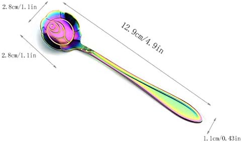 8 Парчиња Кафени Лажици Нерѓосувачки Челик Еднократно Цвет Лажички Виножито Постави десерт Промешајте Стапчиња 4.9 Во-Виножито