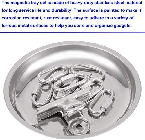 Коханд 8 парчиња магнетни чинии 6 инчи, магнетни ленти поставени тркалезни, ленти за магнетни делови од не'рѓосувачки челик поставени за