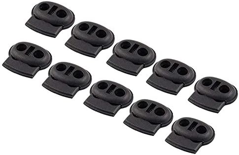 10 компјутери црни пластични пластични пластични тогли на пролетта стоп -кабел за јаже брави Крај - двојна дупка убава и практична