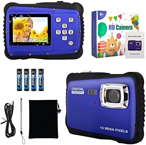 Детска дигитална камера-12 MP Детска камера IP54 RainProof Компактен видео камера со Flash, 8x дигитален зум, точка и фотоапарати за