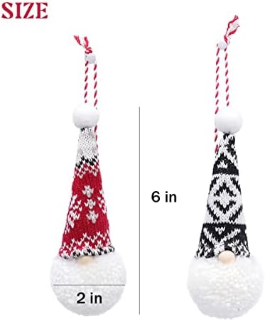 GMOEGEFT Божиќни гноми украси сет од 6 новогодишни висечки декор плишани гноми нордиски том скандинавски елф празнични забави дома украси