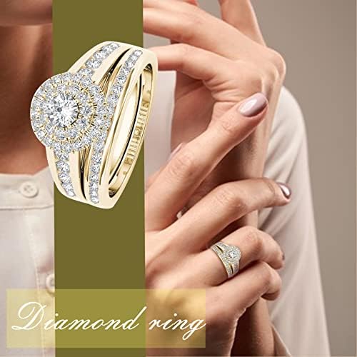 Прстени за жени 2023 година роденденски подароци циркон прстени класични и двојки европски инкрутирани американски прстени за накит