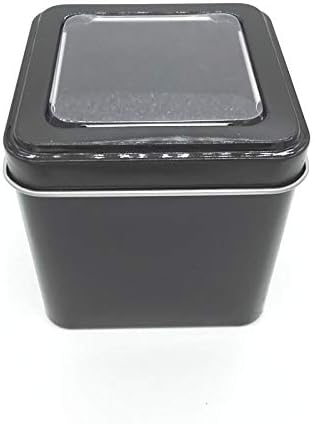 Анкус црна тегла содржи Со Прозорец Метал Калај за крем шеќер за складирање приказ накит блеска употреба F20173600