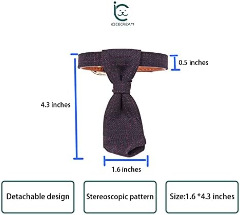 сладолед мачка Bowtie &засилувач; вратоврска Јака Со Поводник Прилагодливи Симпатична Куче Одвојува Јака Со Ѕвонче За Кученце Мачки