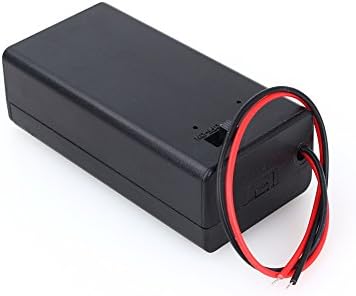 Yosoo 9V волт PP3 држач за батерии DC Case w/Wire вклучено/исклучено прекинувач за прекинувач Трајни, црвени и црни и црни две жица