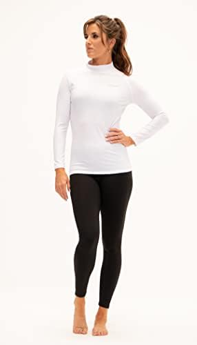 DevOps 3 Пакувајте ја кошулата за компресија на жените, суво вклопете го нок турлт вратот долг ракав што работи на атлетски маици за вежбање врвови