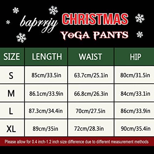 Божиќни хеланки за жени, панталони за јога со високи половини