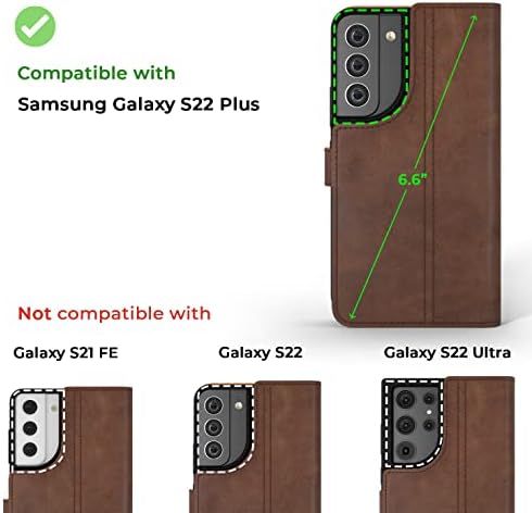 Змија кошница Samsung Galaxy S22 Плус Кожа Случај | Вистинска Кожа Паричник Телефон Случај Со Картичка Држач | Флип Фолио Случај/Покритие Со Штанд | Компатибилен Со Samsung Galaxy S