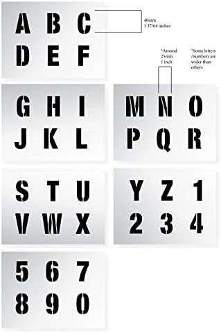 Матрици со букви И Број 1,57 Висока Азбука Модерни Престолнини на 6 Листови од 8 х 5,75 инчи