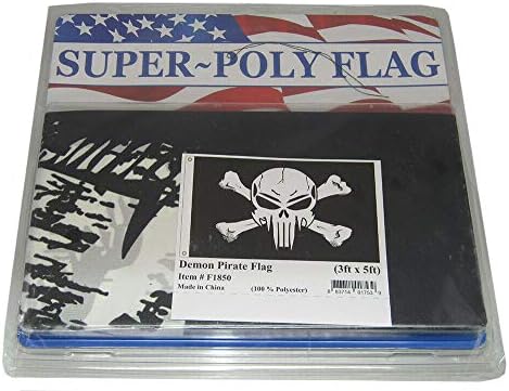 Мајами Трговија на Големо 3х5 Демонски Отров Пиратски Црн Полиестерско Знаме со Врвен Квалитет 3 ' х5 ' Банер