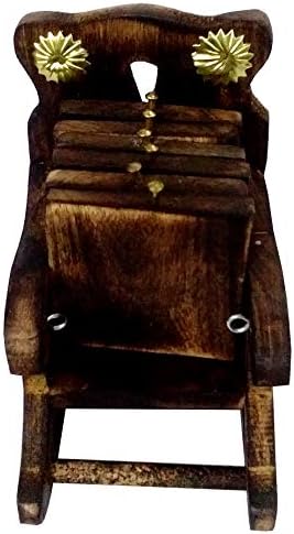 Виолетова дрвени Подлоги Комплет од 6 Столчиња За Лулка, Уникатен Индиски Сувенир