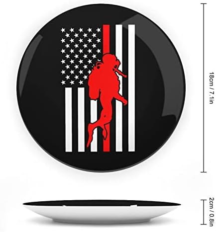 Американско Знаме Нуркање Персонализирана Коска Кина Прилагодени Керамички Декоративни Плочи Домашна Тркалезна Плоча со Држач за Прикажување