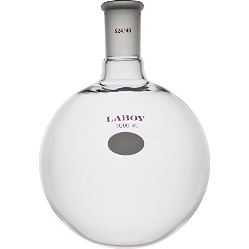 Laboy Glass 2000ml единечен врат на дното на колбата на вриење на тешкиот wallид со 24/40 реакција на зглобот за греење, примање