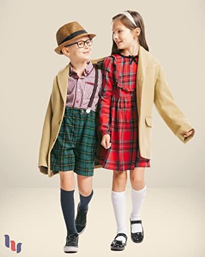 Хју Уголи колено високо бамбус чорапи за девојчиња момчиња и мали деца, солидна боја со долга школа за униформни чорапи од 3-14 години, 3 пара
