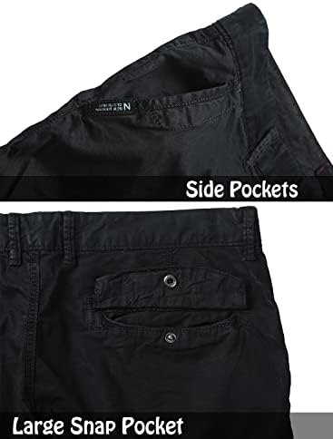 Умлике машки карго шорцеви редовно вклопување камо памук двојки кратки калисици 6 џебови со средно патент од половината со затворање на