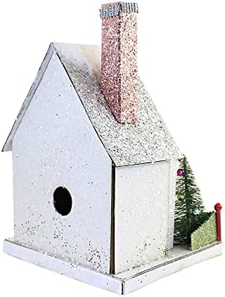 Божиќна снег ангел куќа куќа хартија за хартија од плочата, светло ретро - 1 куќа во стилот на пуц