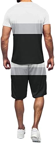 Активни тренерки за машка лежерна песна за кратки ракави од кратки ракави одговараат на 2 парчиња маица и шорцеви поставени шорцеви