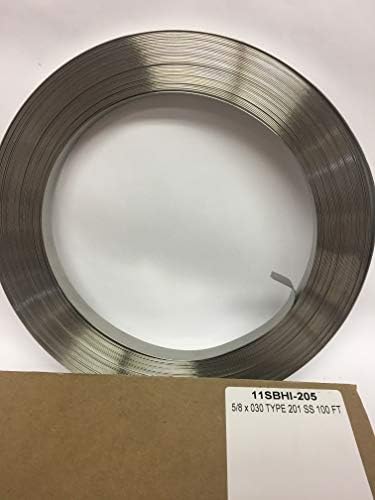 Завојување од не'рѓосувачки челик BHI T201 5/8 широк x 100 'долг x .030 дебел