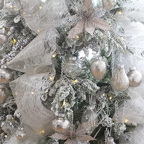 Морски тим 91-пакет собрани јасни Божиќни украси, транспарентни божиќни украси за топка, распрскувани пластични божиќни божици, Божиќни