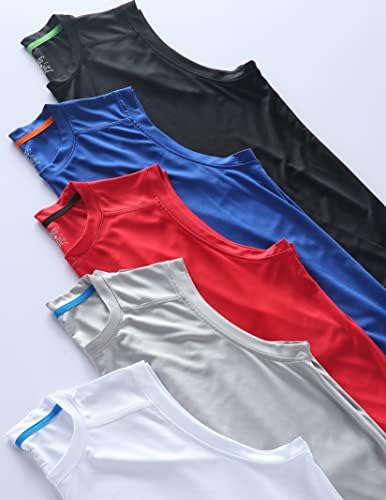 Слобода увоз пакет од 5 машки ладно сув мускулен резервоар врвови на атлетски кошули за тренингот без ракави на екипаж