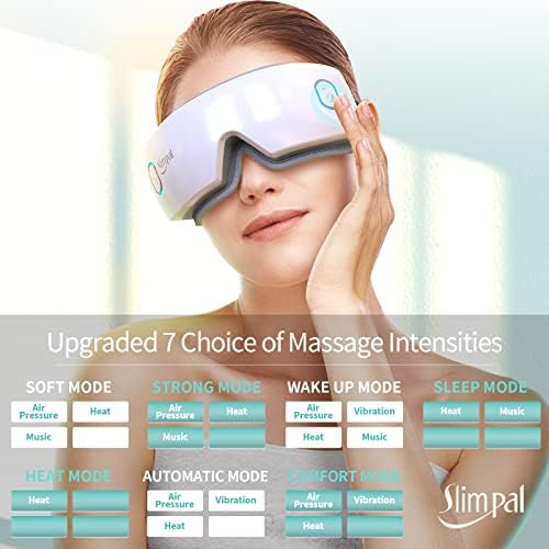 Slimpal Massager Eye, загреан масажер за очи за мигрена, олеснување на напрегање на очите, масиран за храмови за спиење, масажер со главоболка