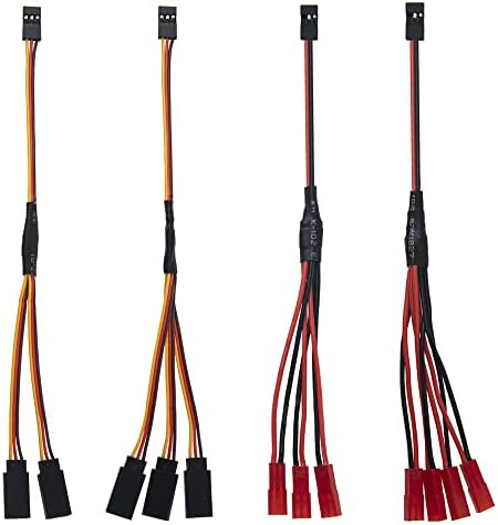 4PCS Sharegoo 7.87 Jr Plug y Splitter Wire, Jr Male to JST Female Y Harness Wire Wire Adapter Jr Servo y паралелно продолжено кабел за