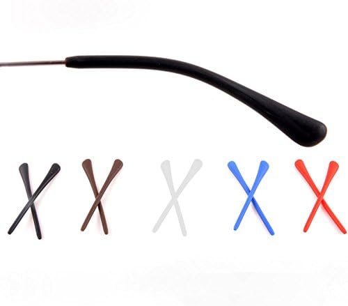 Honbay 5 пара шарени анти-лизгачки силиконски очила за очила за очила уши чорапи парчиња цевка за очила за удобност Совети за замена за нозе со тенок метал за очила