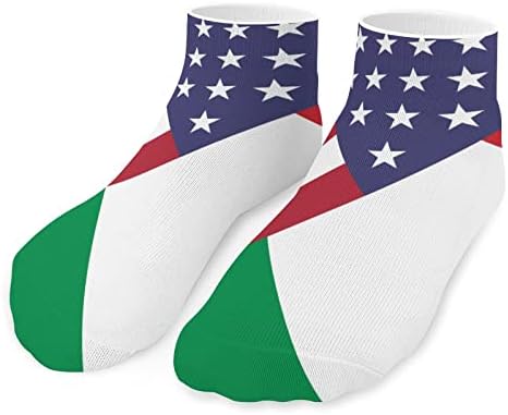Американска Италија Flag 5 пара чорапи на глуждот со низок исечен лесен чорапи за дишење екипаж чорапи без шоу чорапи за атлетски