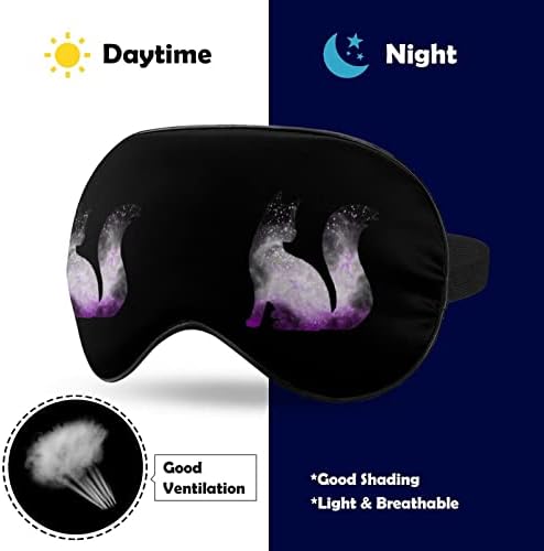 Асексуална вселенска мачка со маска мека очите за очи Ефективно засенчување на удобноста за удобност за спиење со еластична лента за прилагодување