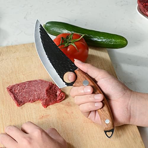 Лудо победи Викинг Нож Рака Фалсификувани Коска Нож за Сечење Месо 4.8 Инчен Полн Танг Пештерски Нож Сечење Зеленчук Нож За Филетирање За