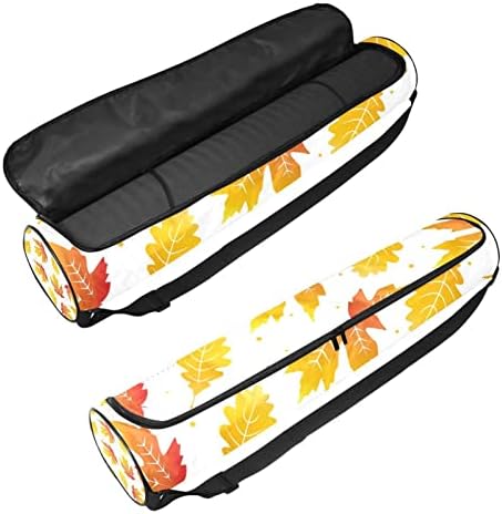 Акварел жолто есенски јавор остава торба за носач на јога мат со рамената лента за јога мат торба торба торба за плажа торба