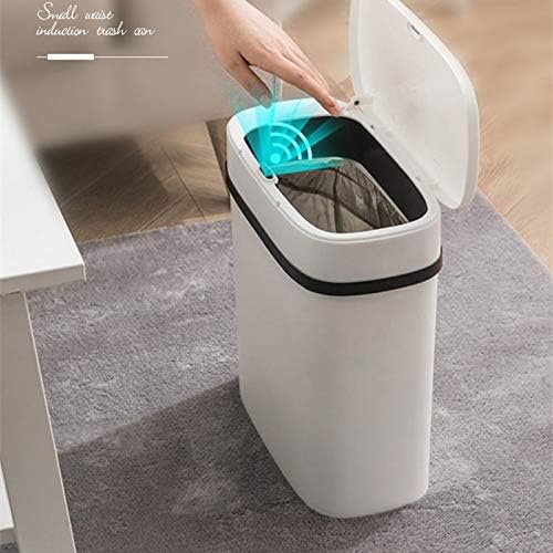 Jrdhgrk Интелигентен сензор за отпадоци може тоа тоалет автоматско покритие тесен цвест отпадоци корпа за тоалетна хартија, електрична