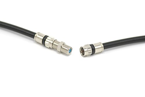 1,5 стапало Црн - Цврст бакарен кабел кабел - коаксијален кабел RG6 со конектори, F81 / RF, дигитален коакс за аудио / видео, кабелска
