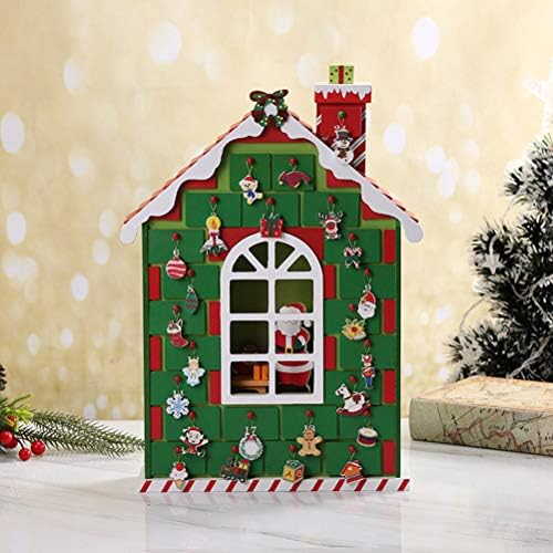 Besportble Божиќ Декор Бонбони Подарок Кутија За Складирање Креативни Дрвени Кабина Одбројувањето Календар Кутија