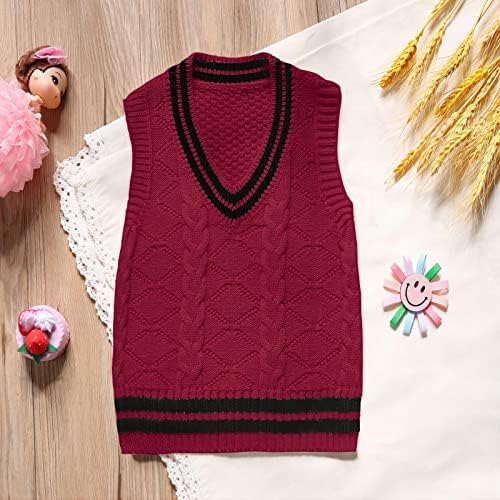 MSTOZE BABY BOOD GIRGS плетете џемпер елек униформа пулвер врвот чиста боја памук пролет есенско дете