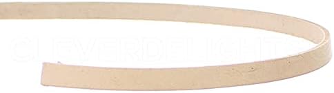 Cleverdelights 1/4 Кожен рамен кабел - природна боја - 50 стапки - 6,3мм оригинална кожа лента