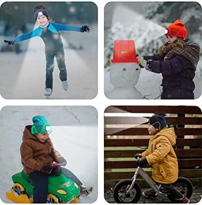 Szyicong LED Beanie со лесна, топла плетена капа за зимска безбедност, 7 бои 4 режими, unisex beanie капа со лесни подароци, зимско кампување