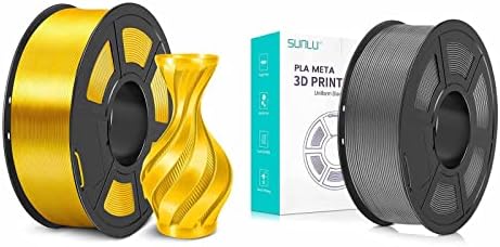 Sunlu Сјајно свилен пламен Пла 1,75мм и PLA мета-влакно 1 кг сива ， мазна свилена површина ， одлично лесен за печатење за 3Д печатачи ， димензионална