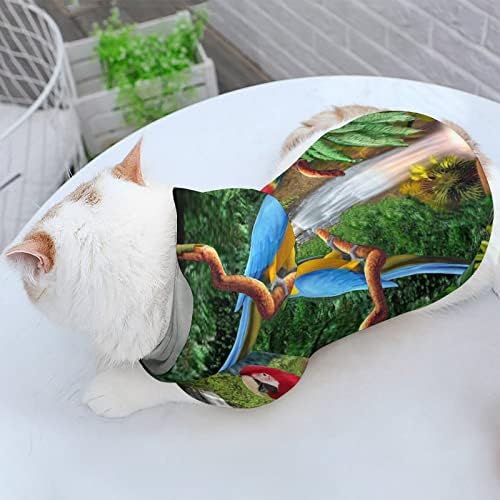 Тропски папагали кучиња качулка пуловер џемпер мека облека за миленичиња облечена со качулка од палто за кучиња мачка