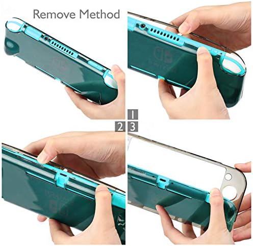 Heystop Case компатибилен со Nintendo Switch Lite, целосна заштита за покривање на капакот за прекинувач со заштитник на стакло и 6 капачиња за залепување на палецот
