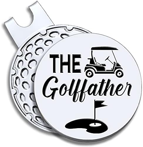 Geygie The Golf Father Tath Golf Ball Marker со клип за магнетски капа, смешни додатоци за голф подароци за тато дедо, подароци за голф