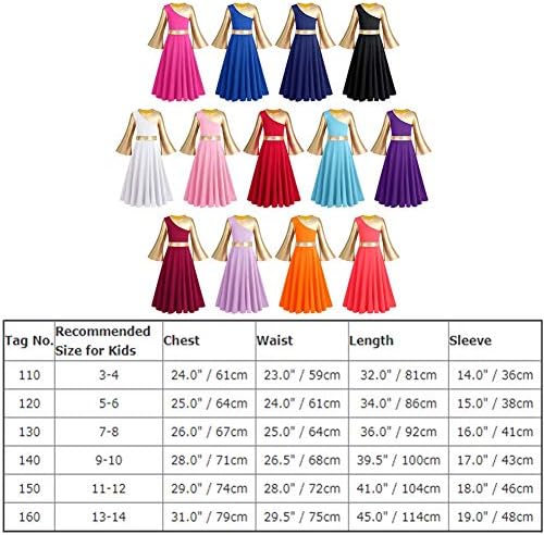 Owlfay пофалби танцови фустани за девојки злато металик блок во боја литургиско обожавање танцувачка облека славење на духот пофалби