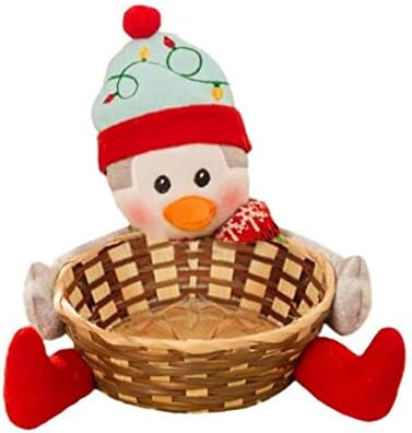 Рулути 3 парчиња Божиќна Корпа За Складирање Бонбони Новогодишна Елка Снешко Джинджифилово Човек Кошница За Складирање Божиќни Орнаменти