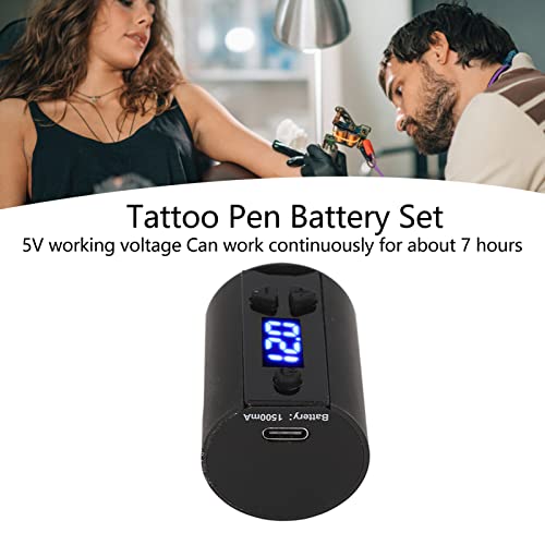 Тетоважа Напојување, 3-12V 1500MAH USB Полнење Безжичен RCA Интерфејс Тетоважа Пенкало Батерија, LED Дигитален Дисплеј Лесна