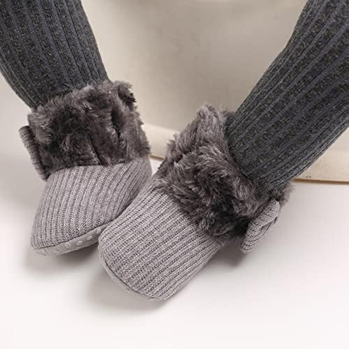 Бебе руно чизми Новородени топли папучи пријатни зимски чизми чорапи чевли за новороденче за безобразник со не лизгање на дното