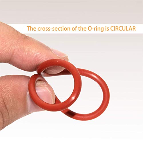 Flyshop 10 парчиња црвени силиконски прстени за запечатување o прстен заптивка 2.2 OD 1,96 ID 0,12 ширина